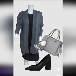 89th & Madison Charcoal Open-Front Cardigan